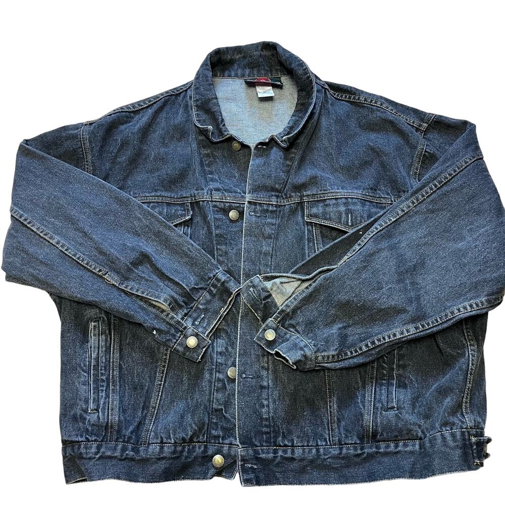 Vtg Black Jean Jacket Greatland Apparel size XL